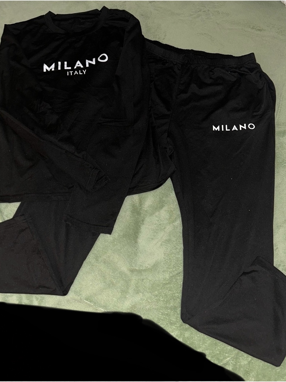 Milano Black Lounge Set with White Logo